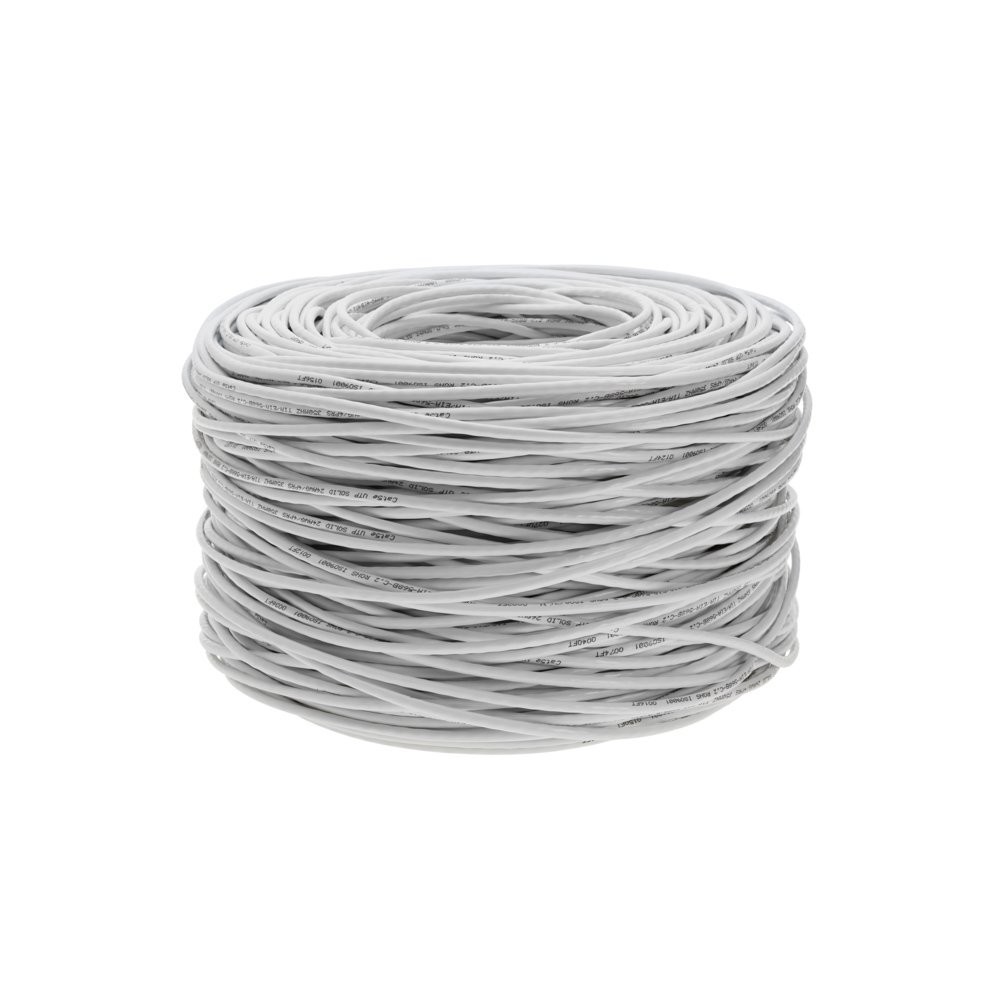 Cables Direct Online White Cat6 Cable 500ft Solid Bare 23AWG Copper Wire Riser C