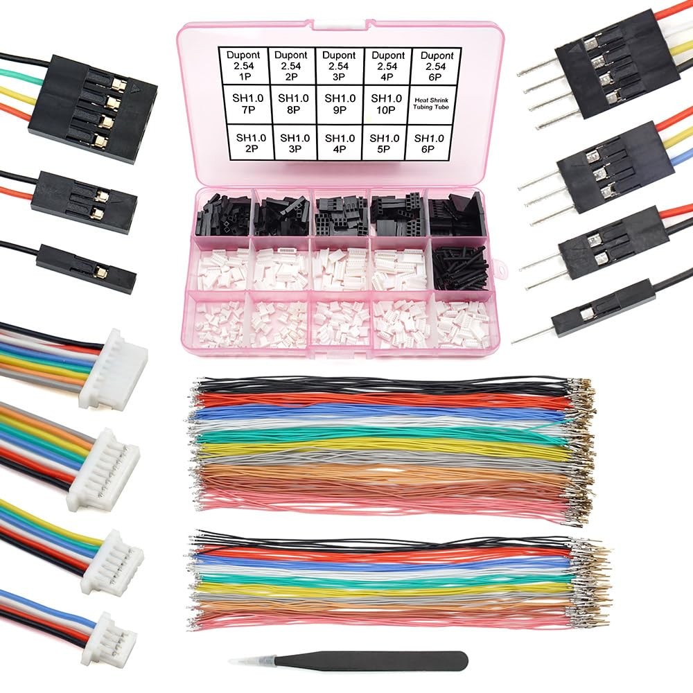 SH1.0 to DP 2.54 Pre-Crimped Cables and Connectors Kit Compatible with JST SH…