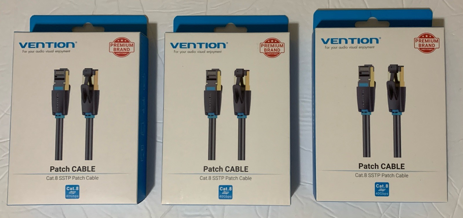 VENTION Cat 8 SSTP PATCH CABLE 0.5M-40Gbps-2000MHz Shielded Solid Copper