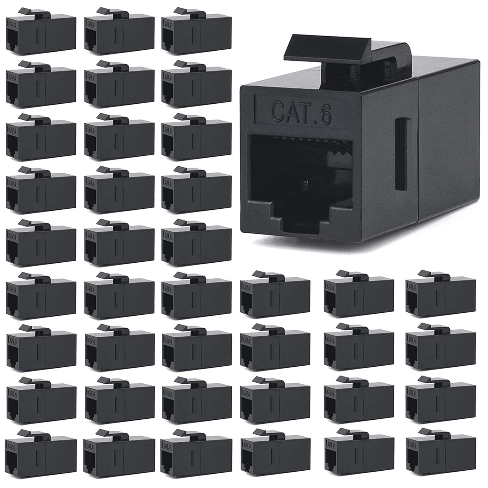 40 Pack Ethernet Coupler RJ45 Keystone Connector Black for Network Extension