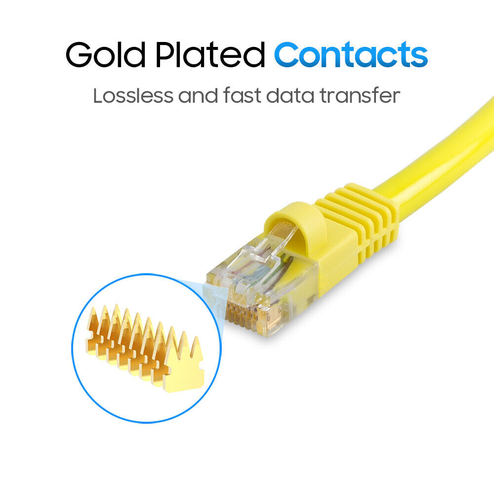 CAT5e Ethernet Cable Lan Router Network CAT5 RJ45 Internet Yellow Patch Cord LOT