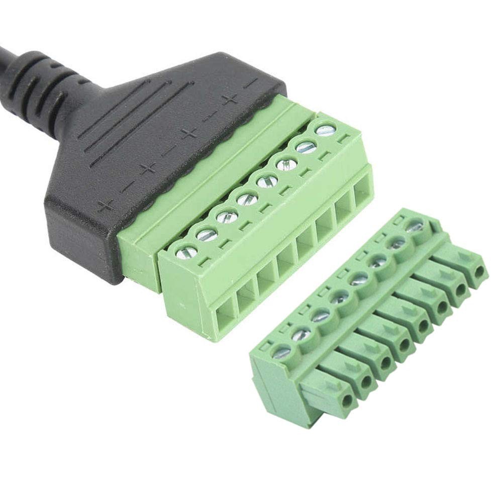 RJ45 Male To 8 Pin Screw Terminal Block Adapter Ethernet Extender 2 PCS