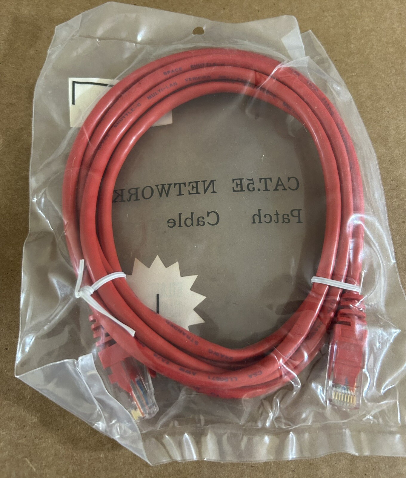 10 pack 7FT 4 PAIR 24AWG Cat5 Patch Cables Red ETL&UL TIA/ETA 568 A VERIFIED New