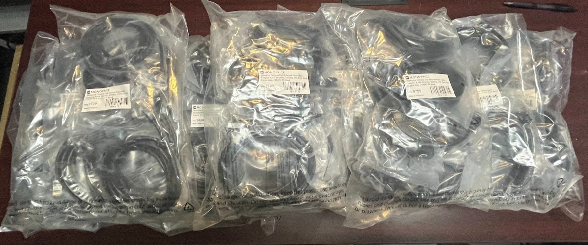 Lot of 12 Packs Monoprice 9799 7ft Cat6 FLEXboot Ethernet Cable (120 Total)