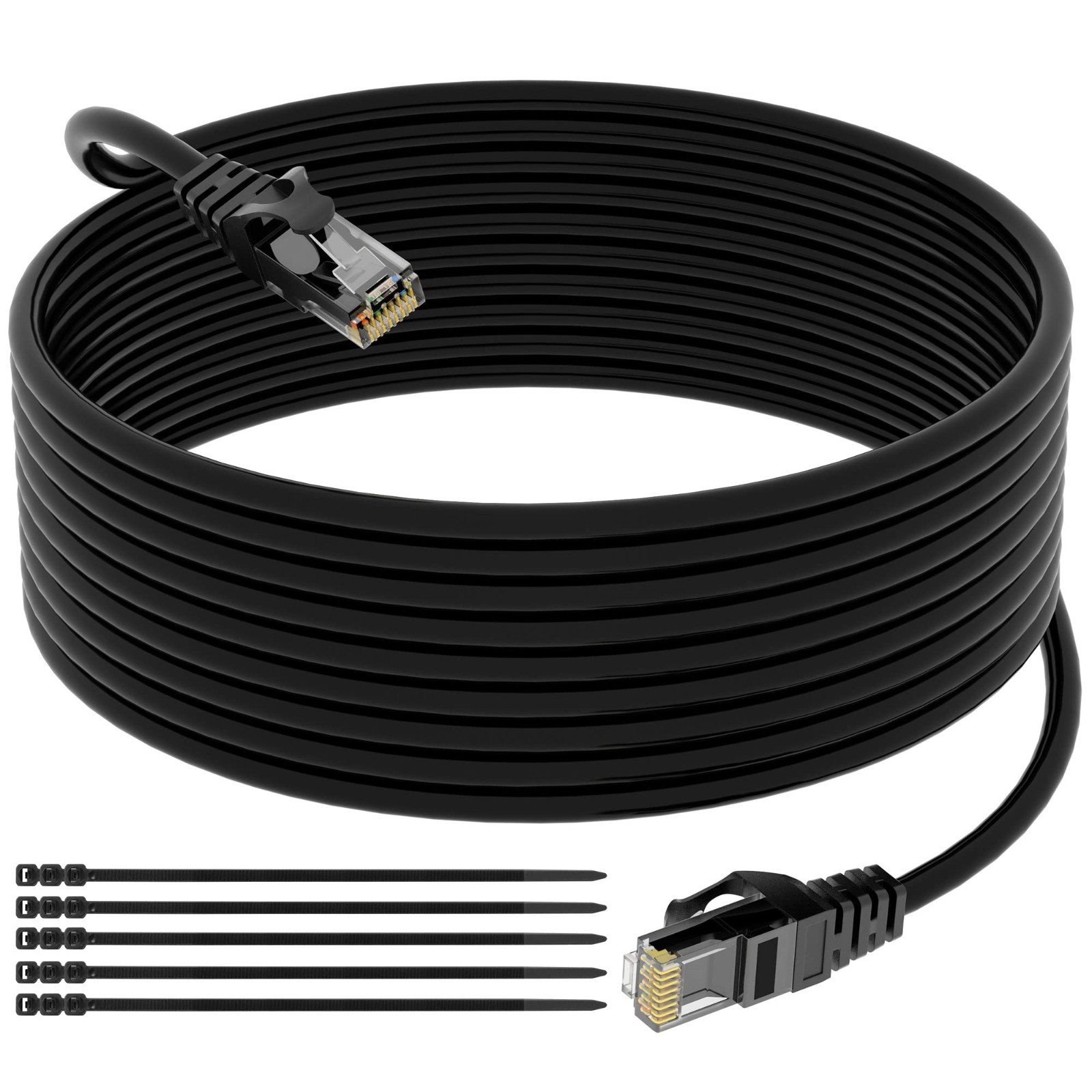 Cat 6 Outdoor Ethernet Cable 25 Ft Heavy Duty Patch Cord Suppot POE Cat6 Cat5…