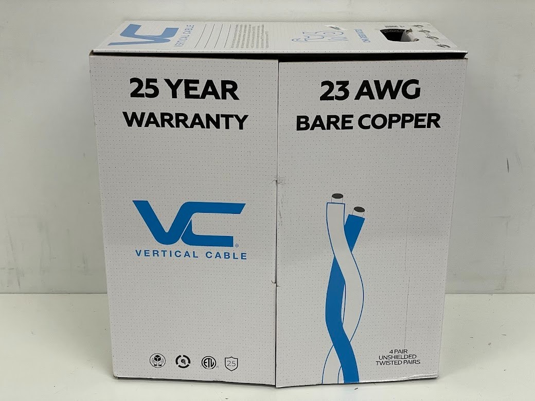 Vertical Cable 060 Series Cat6 550 MHz UTP 23AWG Solid Bare Copper 1000ft – Blue