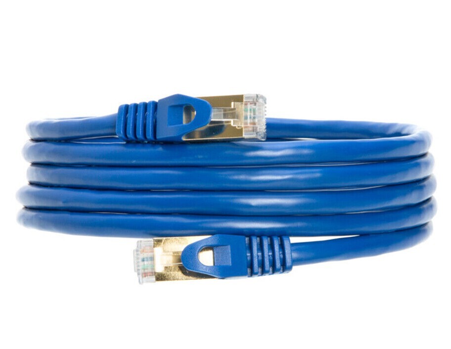 Cat7 S/FTP Ethernet Patch Cable 600MHz High-Speed Blue 30FT-200FT Multi Pack LOT