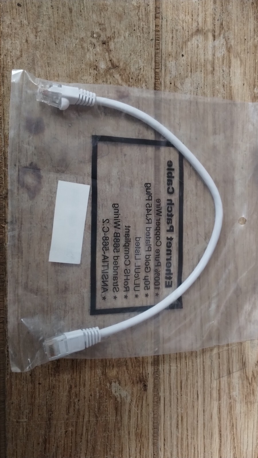 One Lot: Ten 1 Ft. Cat5E Ethernet Pure copper White patch cords Gold Plated RJ45