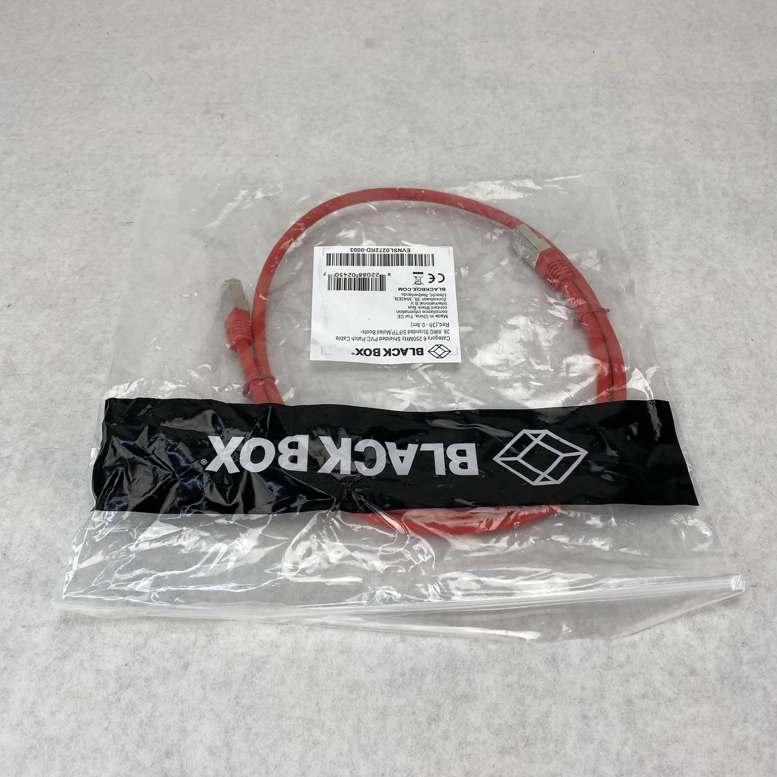 Black Box EVNSL0272RD-0003 CAT6 250MHz Shielded PVP Patch Cable (Lot of 6)