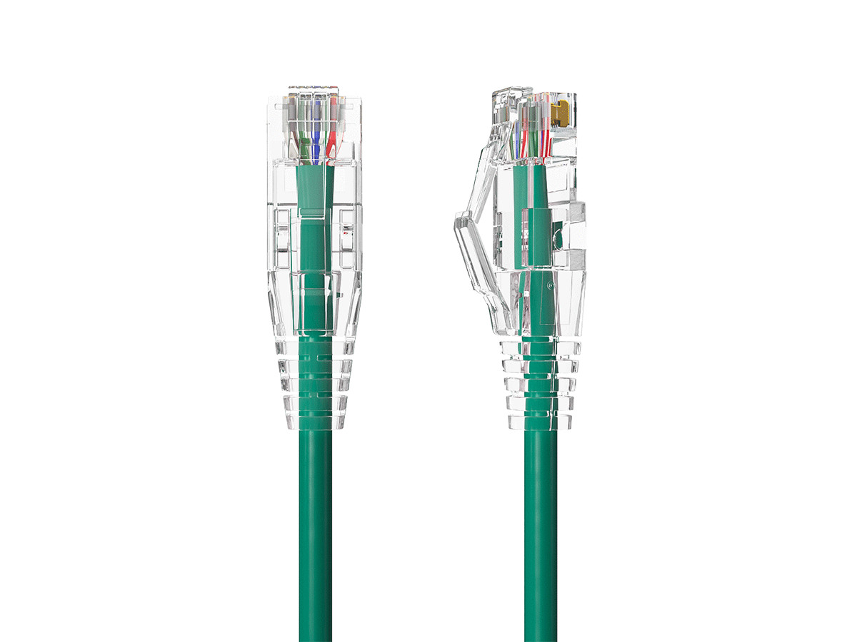 12ft Slim Cat6 28AWG UTP Ethernet Network Patch Cable Snagless, Green