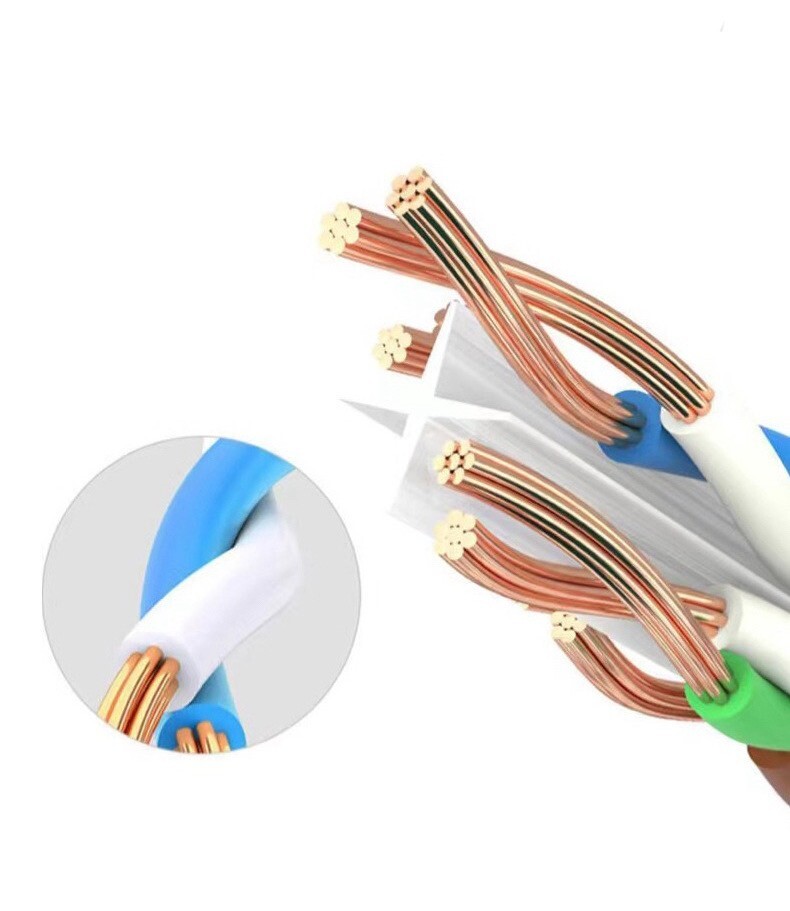 Network Cable 14ft 5m Blue Cat6 Ethernet Patch Cable 24AWG Eco-friendly PVE Cord