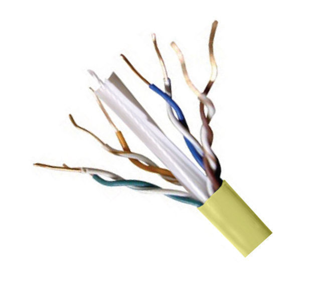 CAT6 Gigabit Ethernet Riser 550MHz CMR Cable Yellow 1000FT SOLID BARE COPPER