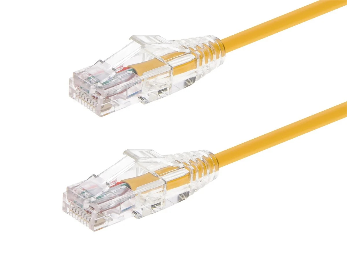Monoprice Cat6 Ethernet Patch Cable – 0.5 feet – Yellow | Snagless RJ45 Stranded