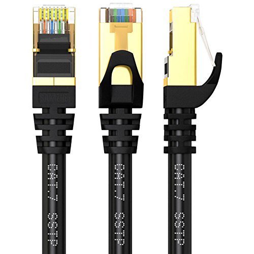 200FT CAT7 Network Cable Copper Gold Plated SFTP Shielded Ethernet Patch Cord