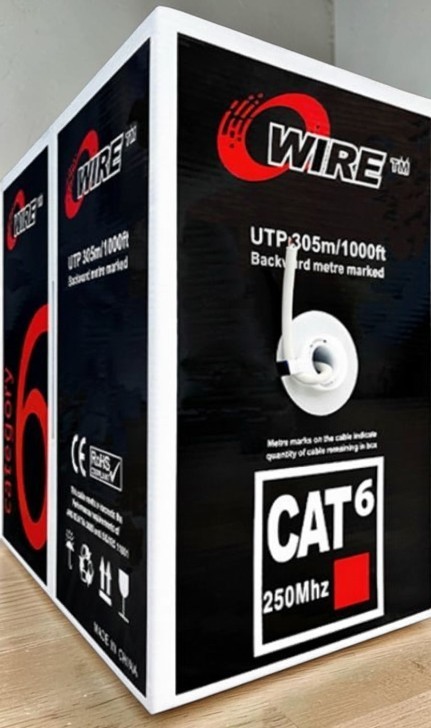 Cat6 Cable 1000ft 23AWG Solid 4 Pair Bulk Cat 6 Ethernet Cable (UTP CMR)