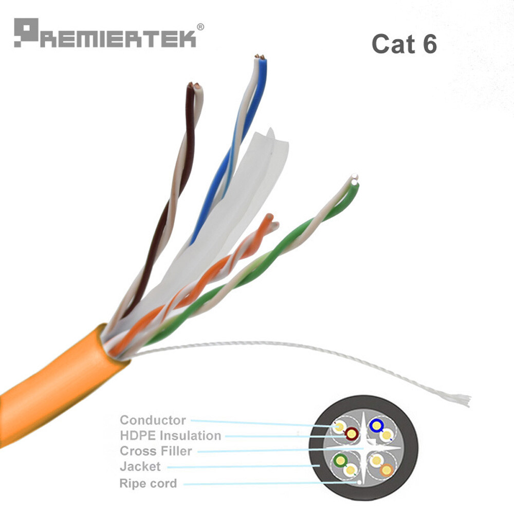 CAT6 1000FT UTP Cable 23AWG CMR 550MHz Network Ethernet Bulk Wire LAN NEW