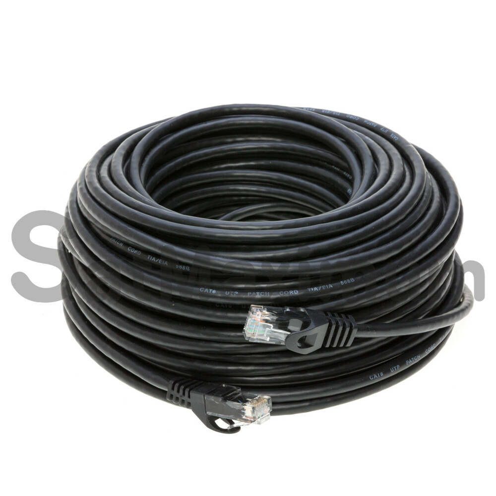 CAT5 Ethernet Network Patch Cable RJ-45 LAN Internet Cable Black 25FT – 200FT