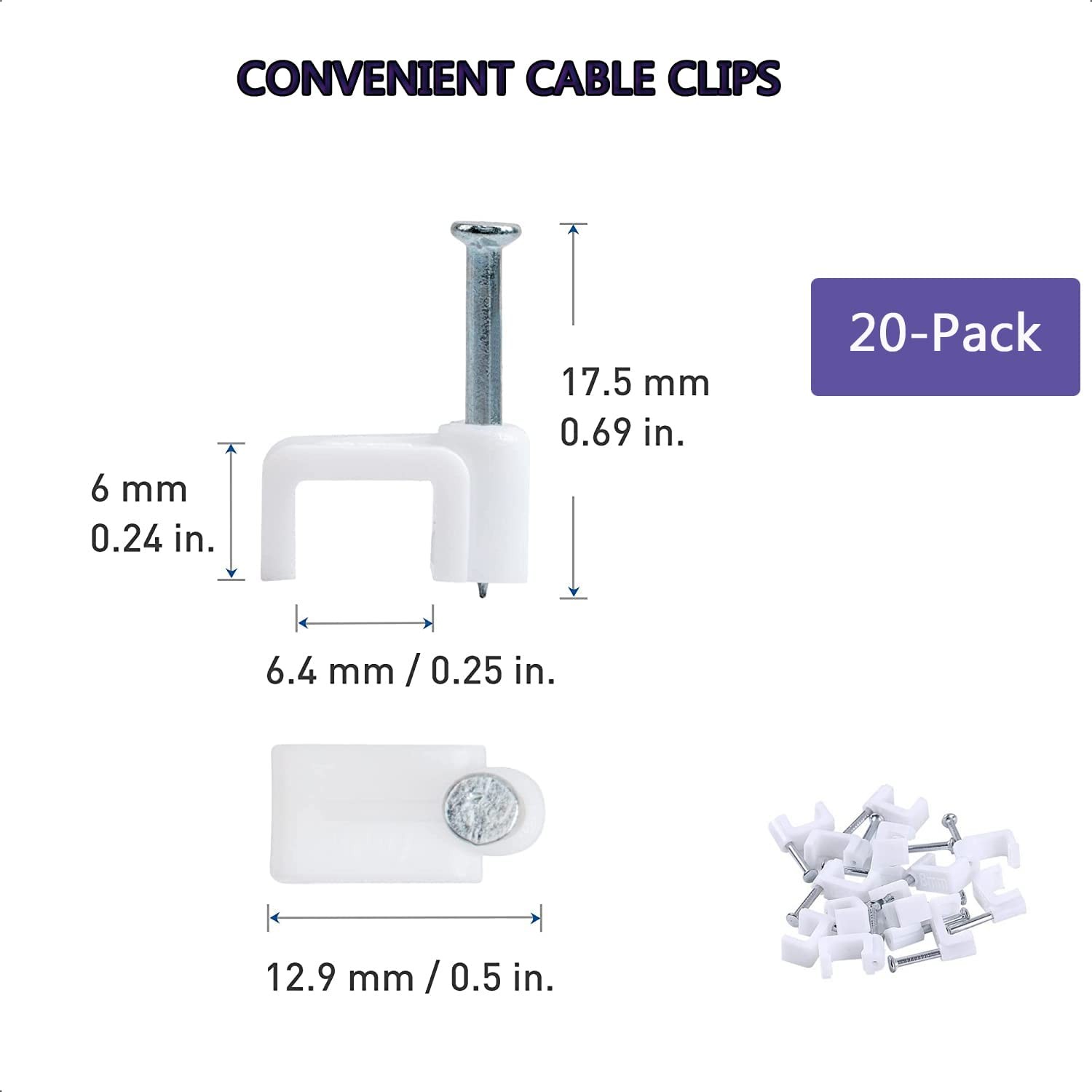 Cat 6 Ethernet Cable 50 ft White – Flat Internet Network LAN 50ft, white