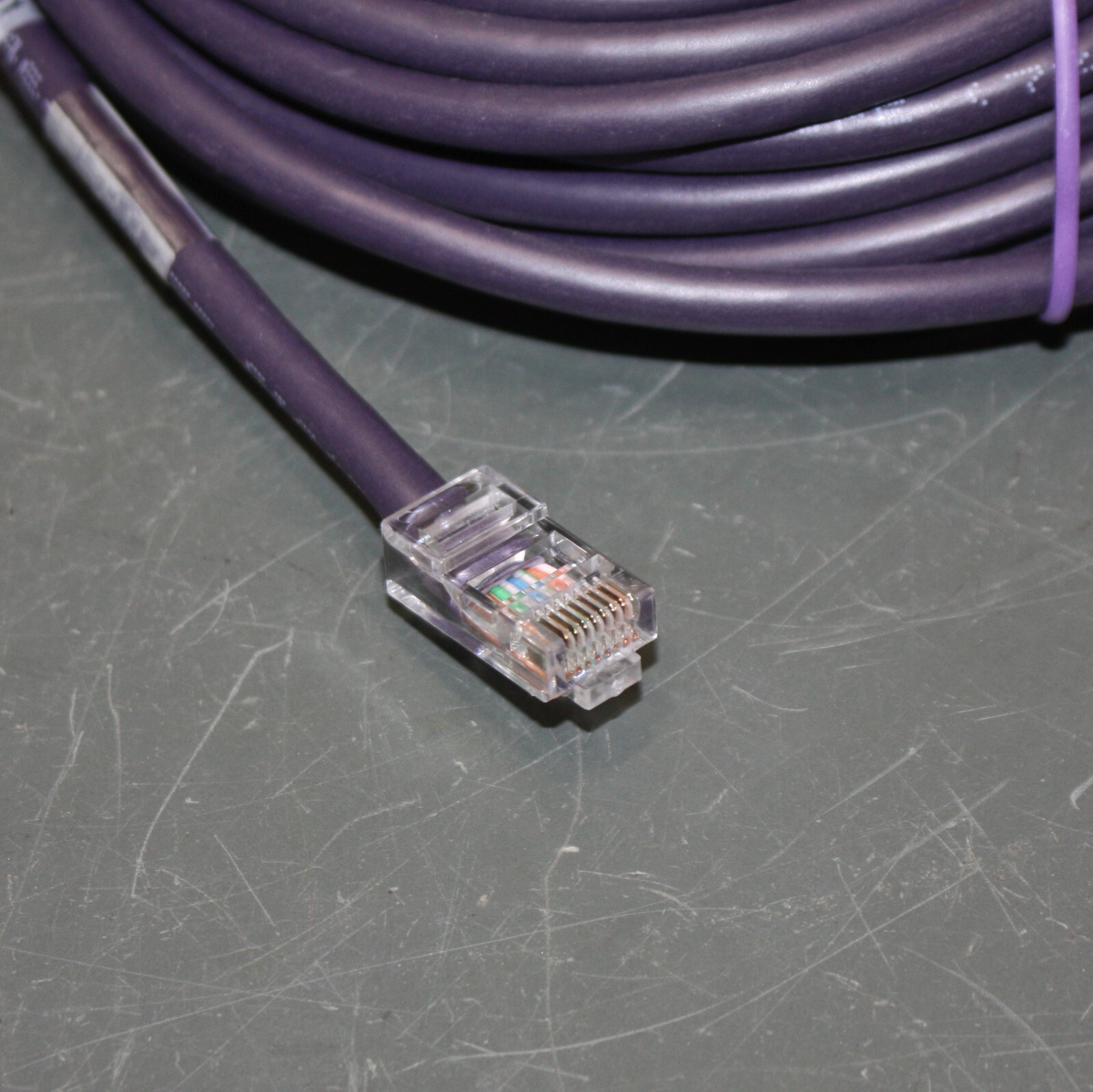 (8) Black Box CAT5e Premium Patch Cable, 50ft Ethernet Cord, Purple, 350 MHz
