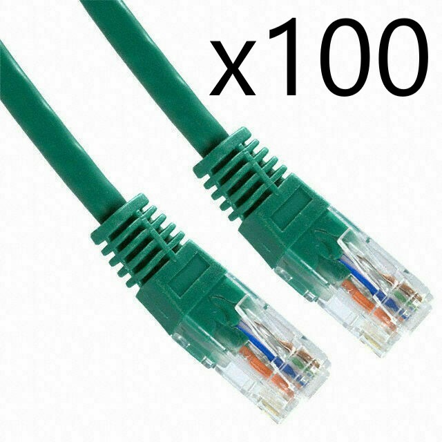 100 Pack Lot – 1ft CAT6 Ethernet Network LAN Router Patch Cable Cord Wire Green