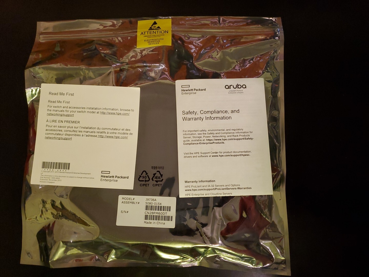 J9736A I Genuine New Sealed HPE Aruba 2920 2930M 3m Stacking Cable