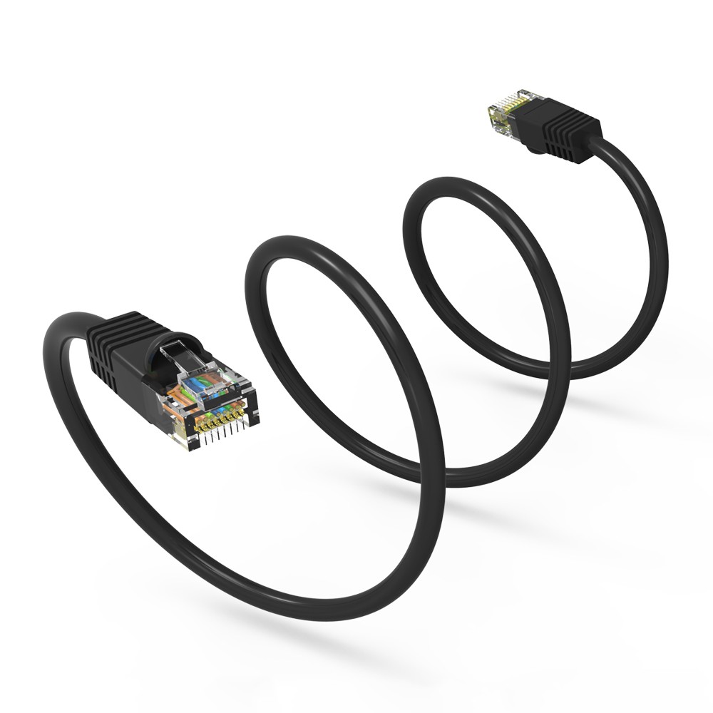 20 Pack of 1.5Ft CAT6 UTP Ethernet Network Booted Cable Black
