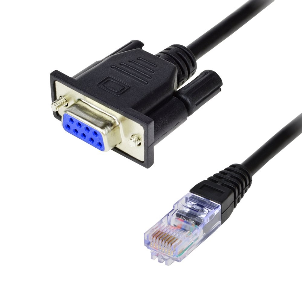 LFHUKEJI RJ45 to RS232, DB9 9-Pin Serial Port Female 4.9FT, Black