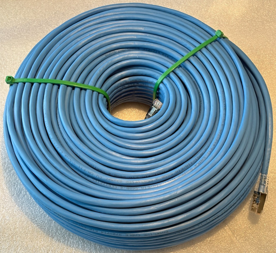 Steren 372-714 300ft 23/4 CAT6e FTP CM/FT1 Blue 550MHz Cable cULus Listed *