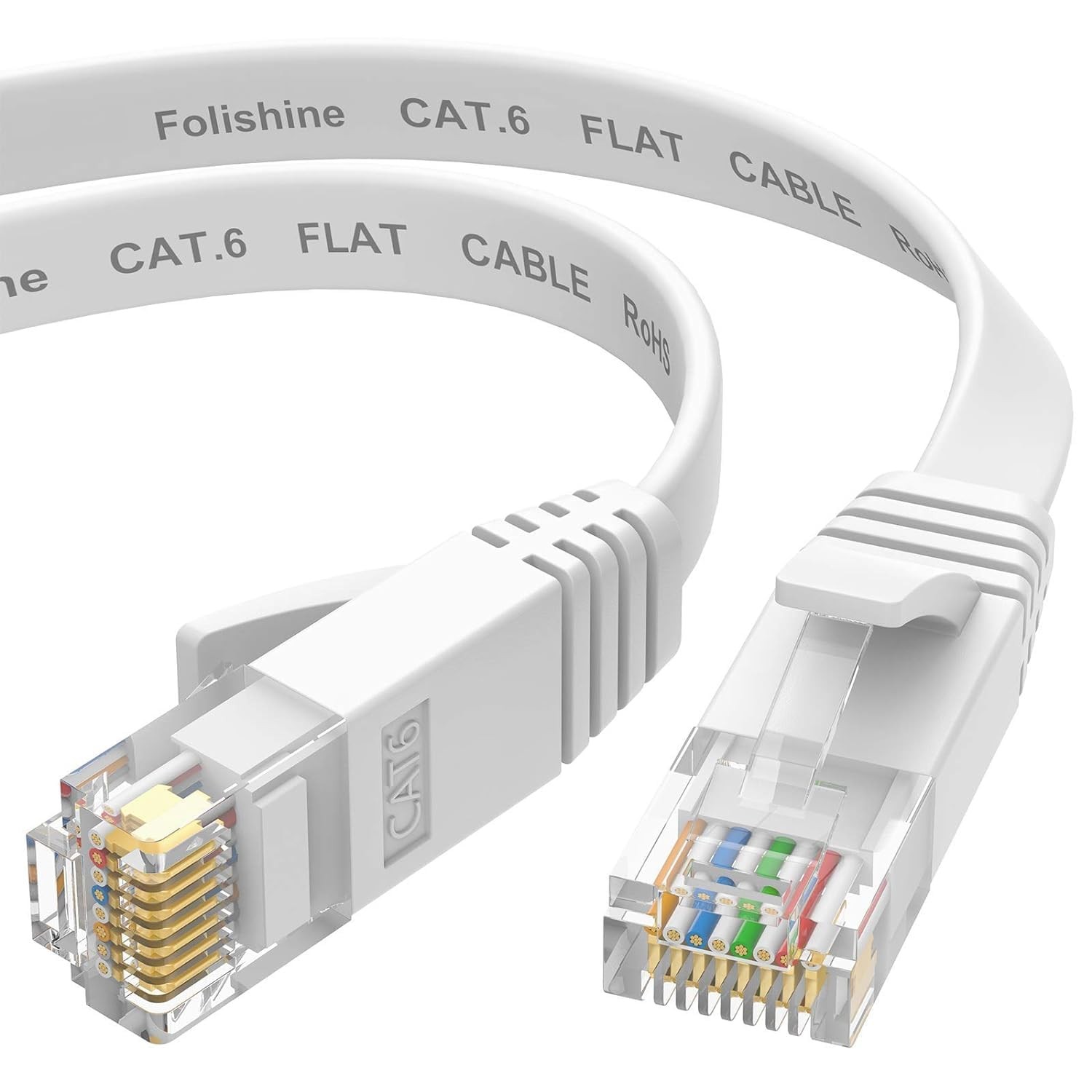 Cat 6e Ethernet Cable 10 ft, Flat Network Cable with Snagless Rj45 Connector …