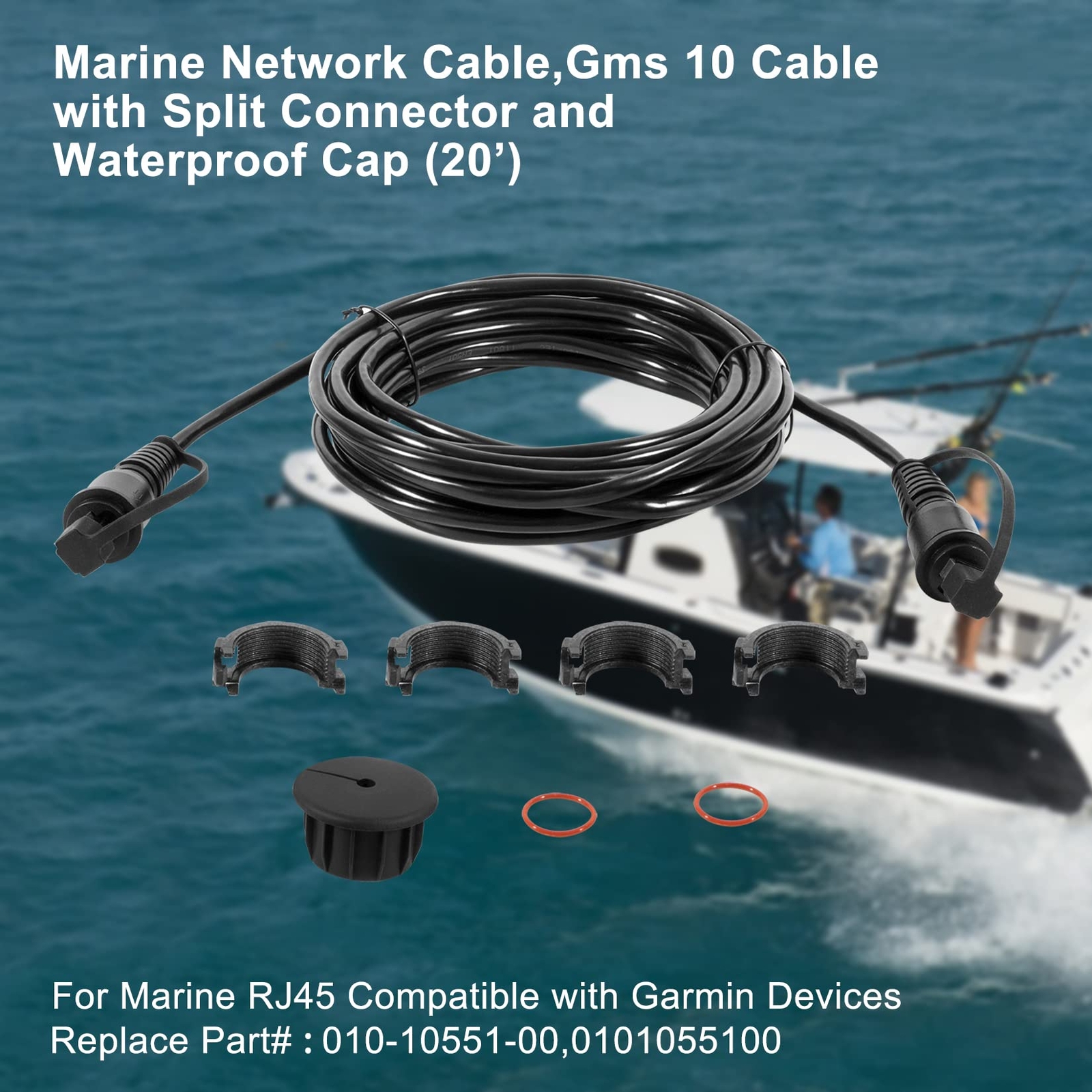 010-10551-00 Marine Network Cable 20 Feet RJ45 Compatible with Garmin Devices
