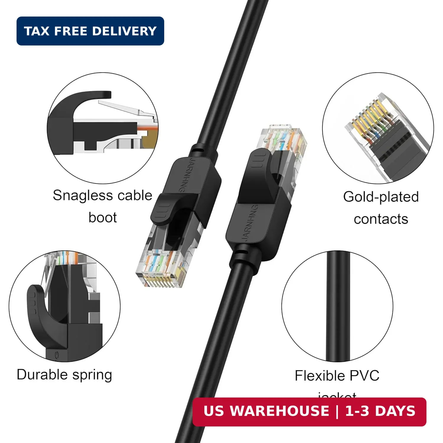 Cat 6 Ethernet Cable 1.5ft 3ft 6ft 10ft 15ft 20ft 30ft 40ft 50ft 100ft 150ft 200