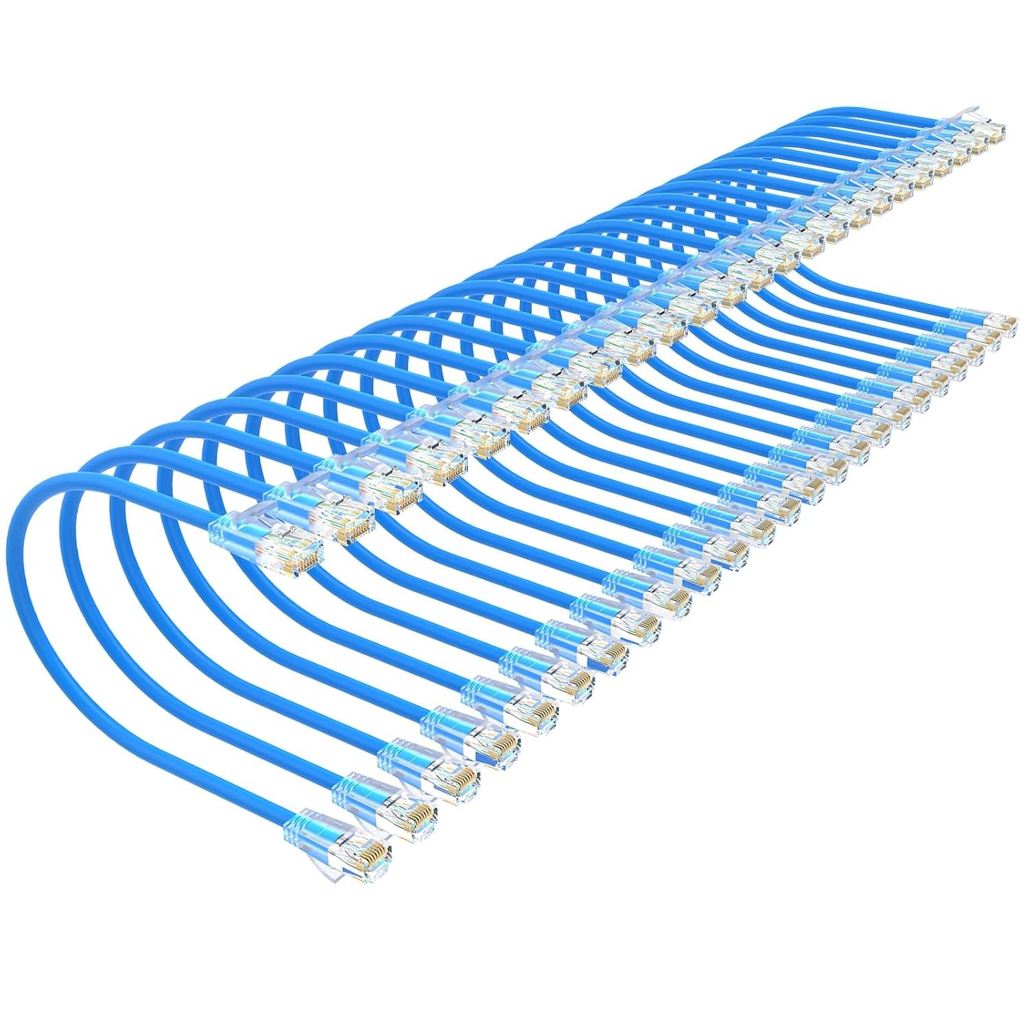 Cat 6 Patch Cables 1 feet (24Pack), Slim Cat6a Ethernet Patch Cable 10Gbps 550Mh