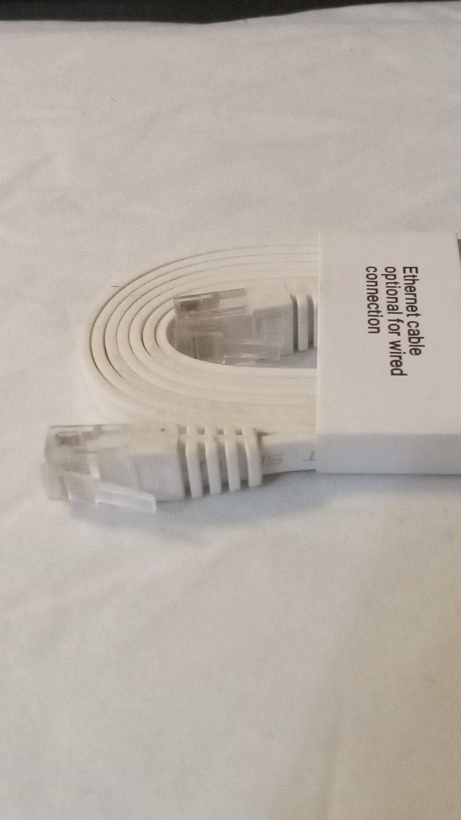 White Flat Ethernet Patch Cable RJ-45 Male to Male