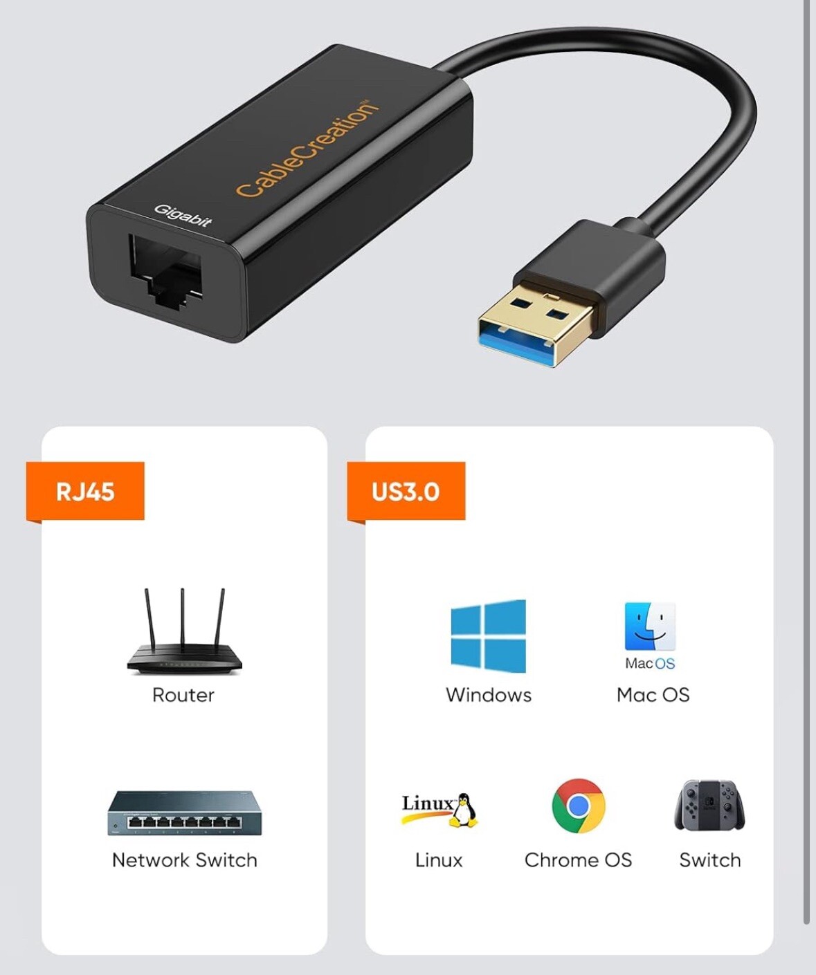 Cable Creation USB 3.0 Gigabit Ethernet Adapter