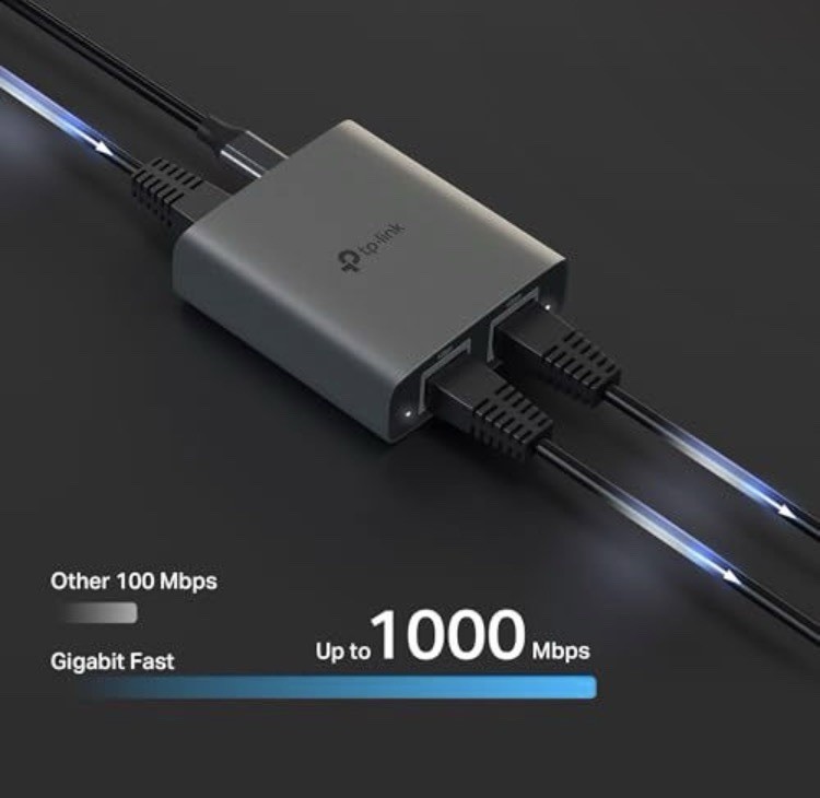 Tp-Link EH210 Ethernet Splitter,1 to 2 Gigabit Network Switch,1000Mbps High-Spee