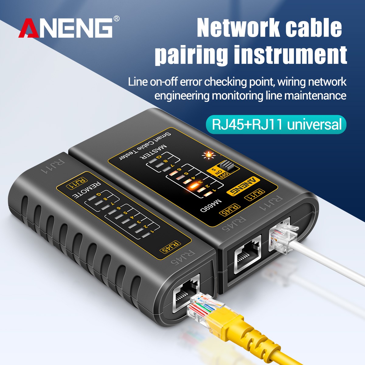 ANENG M469D RJ45 RJ11 Network Cable Tester LAN Telephone Line Detector Tracker