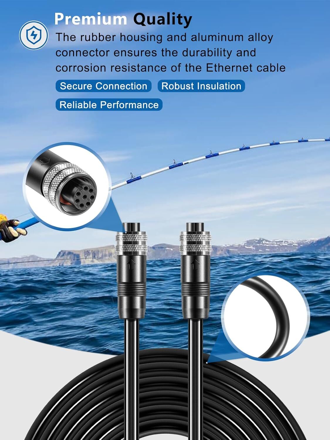 720073-2 10 Feet Ethernet Cable AS EC 10E for Humminbird Helix APEX SOLIX Onix