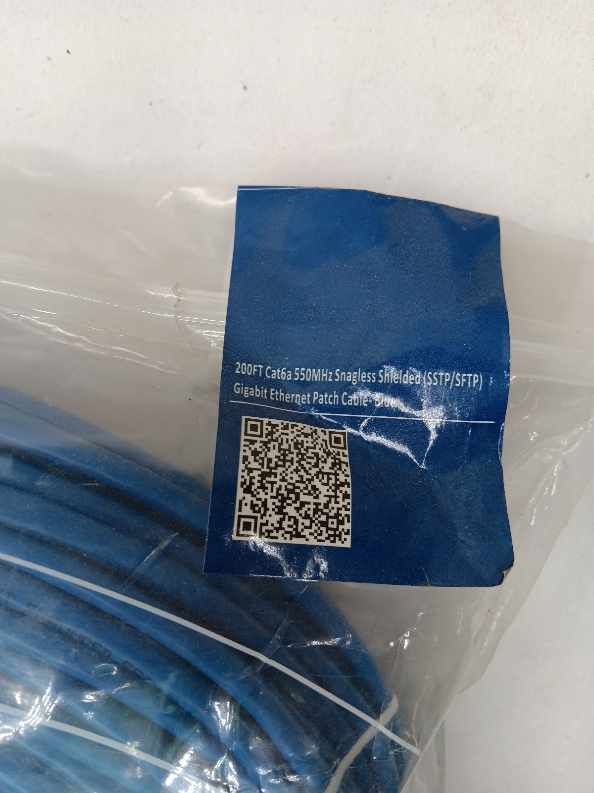Cat 6a Shielded Ethernet Cable – 200FT Blue SSTP/SFTP Patch Cord 160012-BLU-200