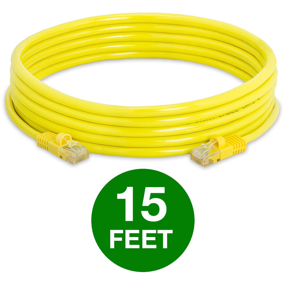 10 PCS Cat5e Ethernet Patch Cable 1.5ft-15ft High-Speed Internet LAN Cord Yellow