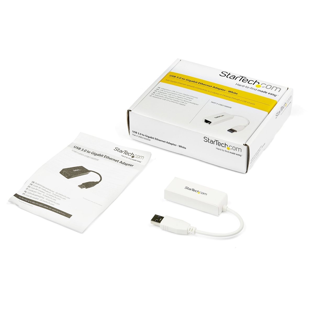 StarTech USB 3.0 to Gigabit Ethernet NIC Network Adapter, White
