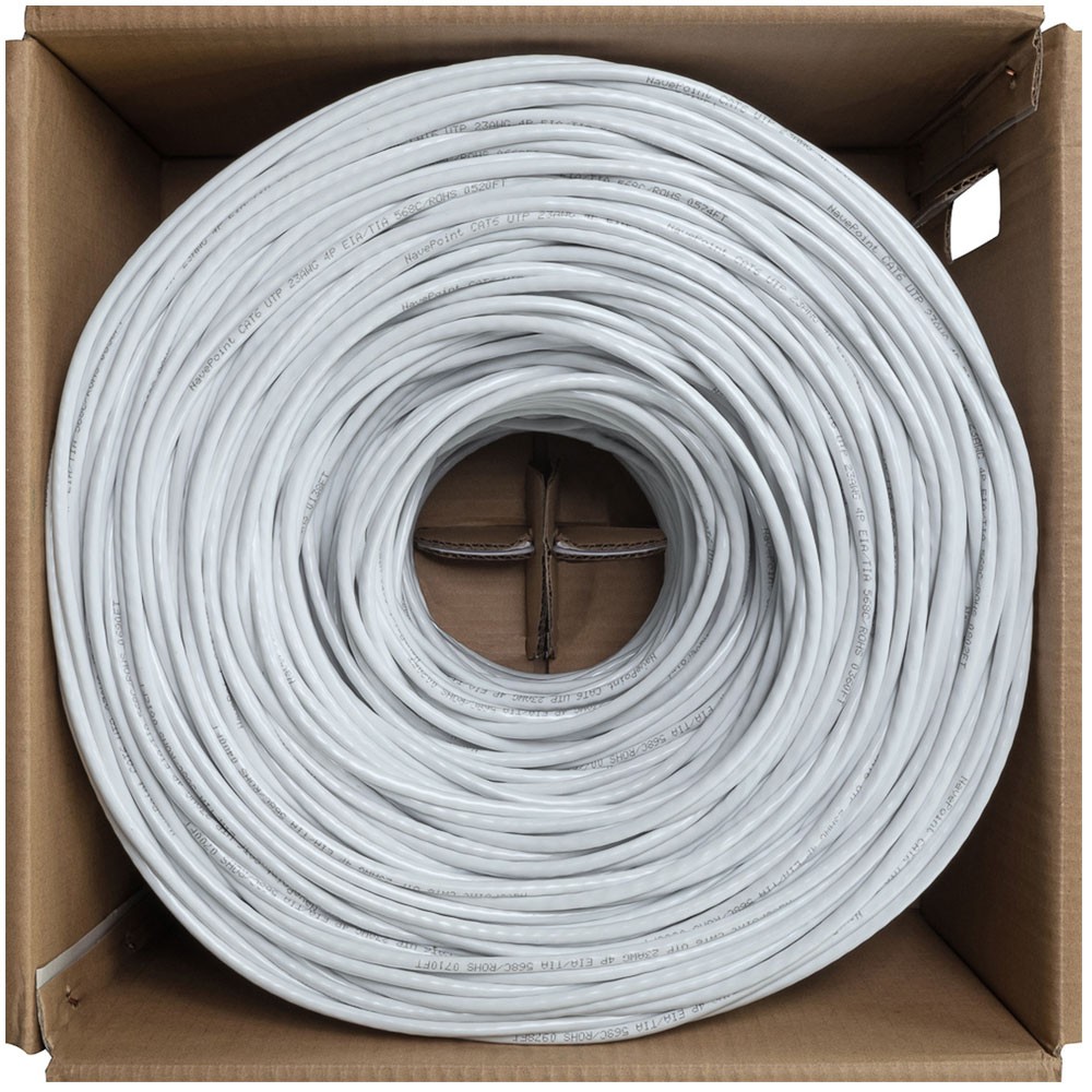 CAT6 Plenum CMP Pure Copper UTP 23 AWG 250 MHz Network Ethernet – 1000 Ft
