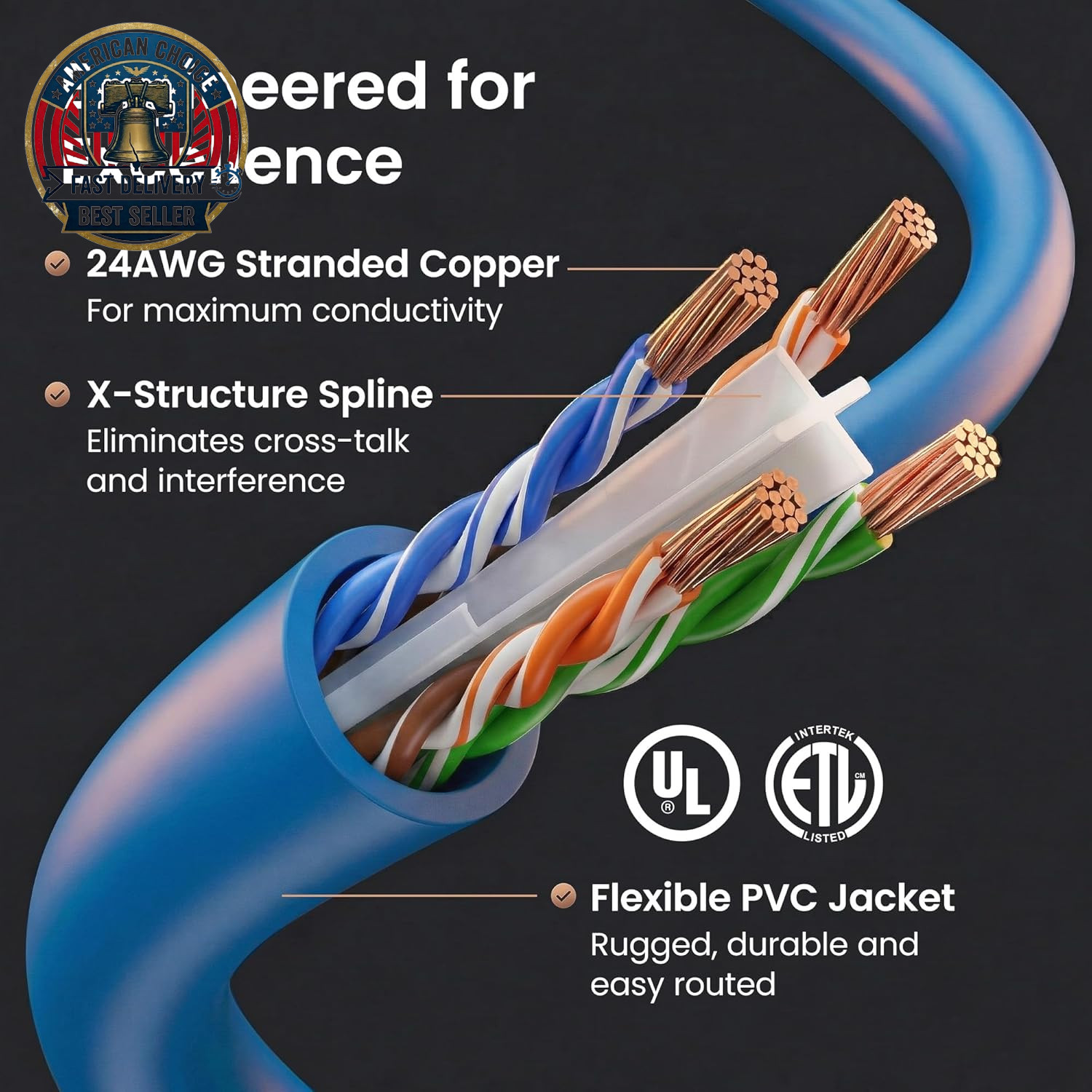 Cat 6 Ethernet Patch Cable 2 Ft Blue (24-Pack Cat6 Ethernet Patch Cables 2Ft), C