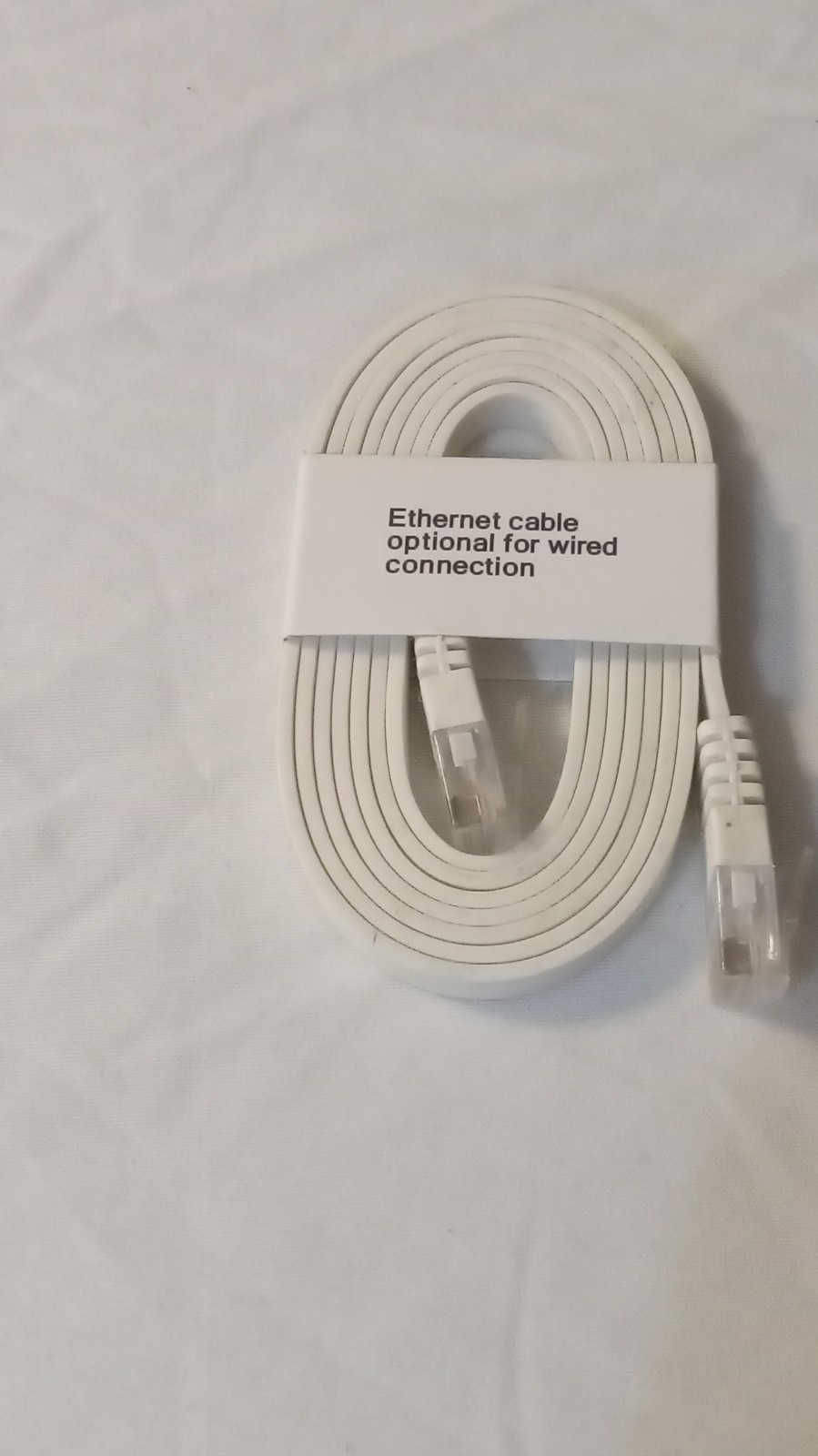 White Flat Ethernet Patch Cable RJ-45 Male to Male