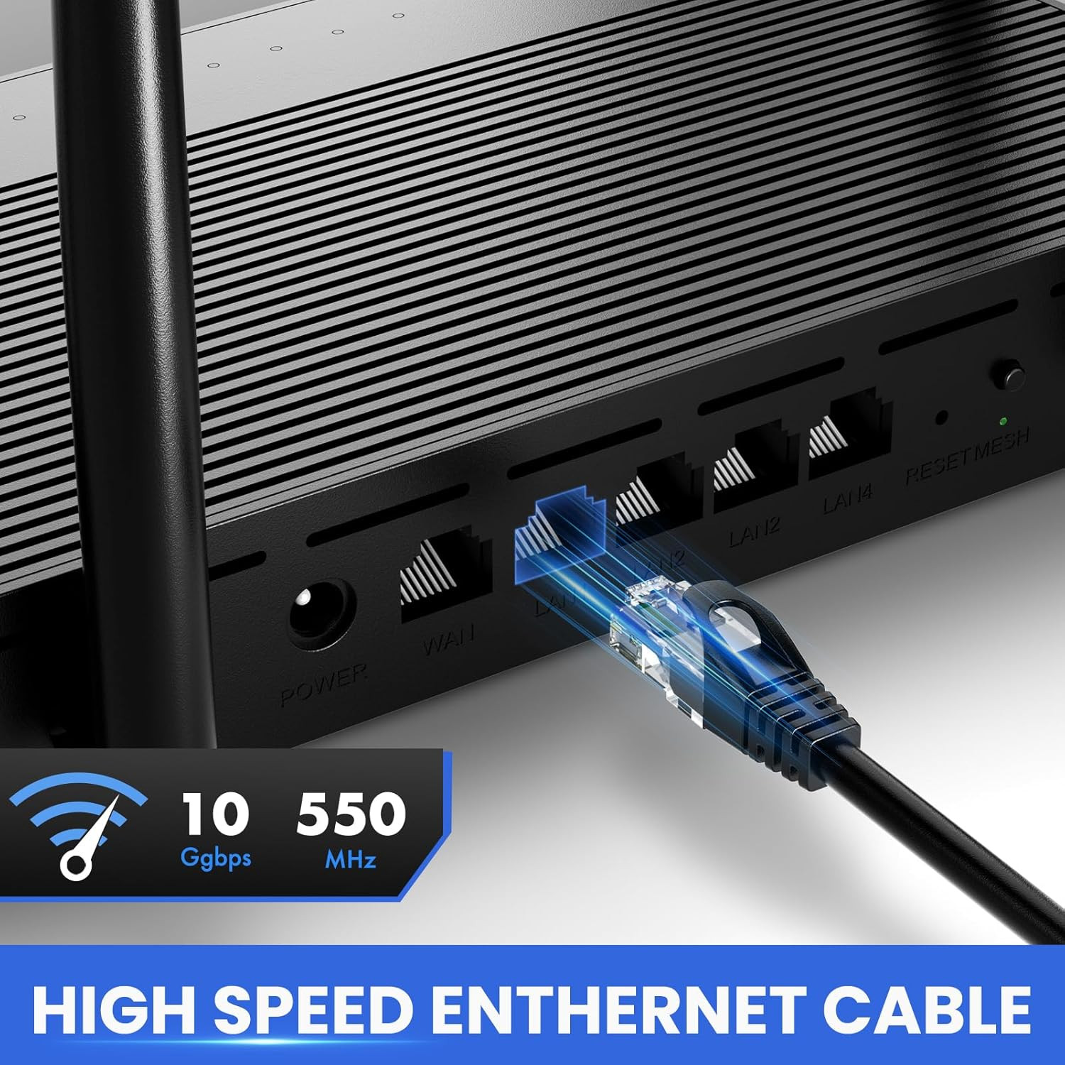 Ultra Clarity Cables Cat 6 Ethernet Cable 200 Ft, Outdoor&Indoor 10Gbps Ethernet