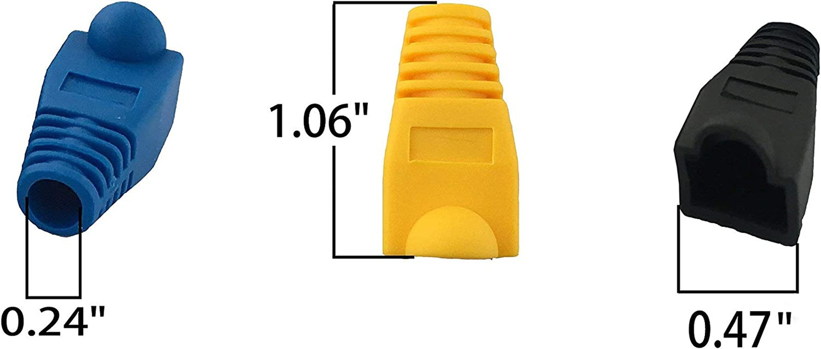 100 Pack RJ45 CAT6 CAT6E CAT5 CAT5E Ethernet Network Cable Strain Relief Boot…