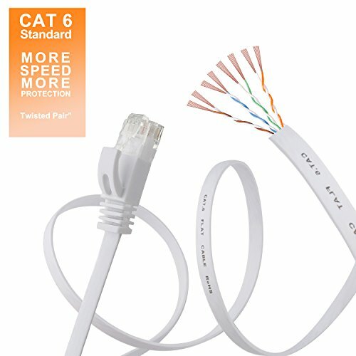 Cat 6 Ethernet Cable Flat Internet Network Cat6 High Speed Wire W/Rj45 Connector