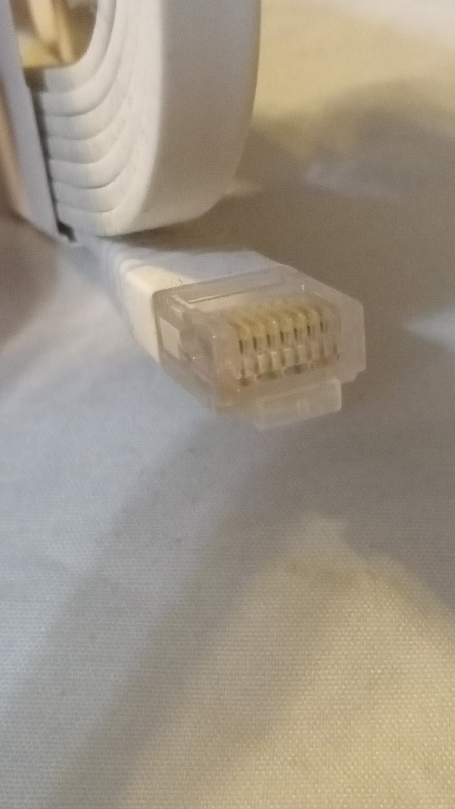 White Flat Ethernet Patch Cable RJ-45 Male to Male