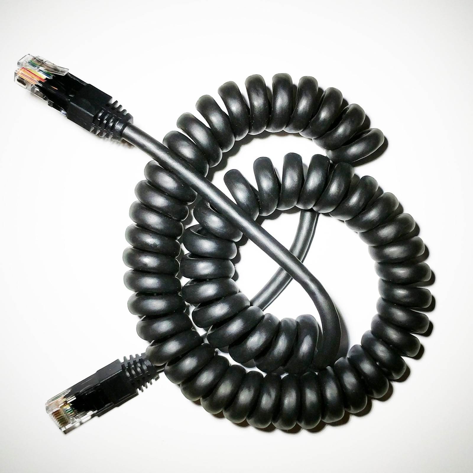 24AWG Spiral-Coiled Ethernet Cat5e Cable (2-6 Feet)