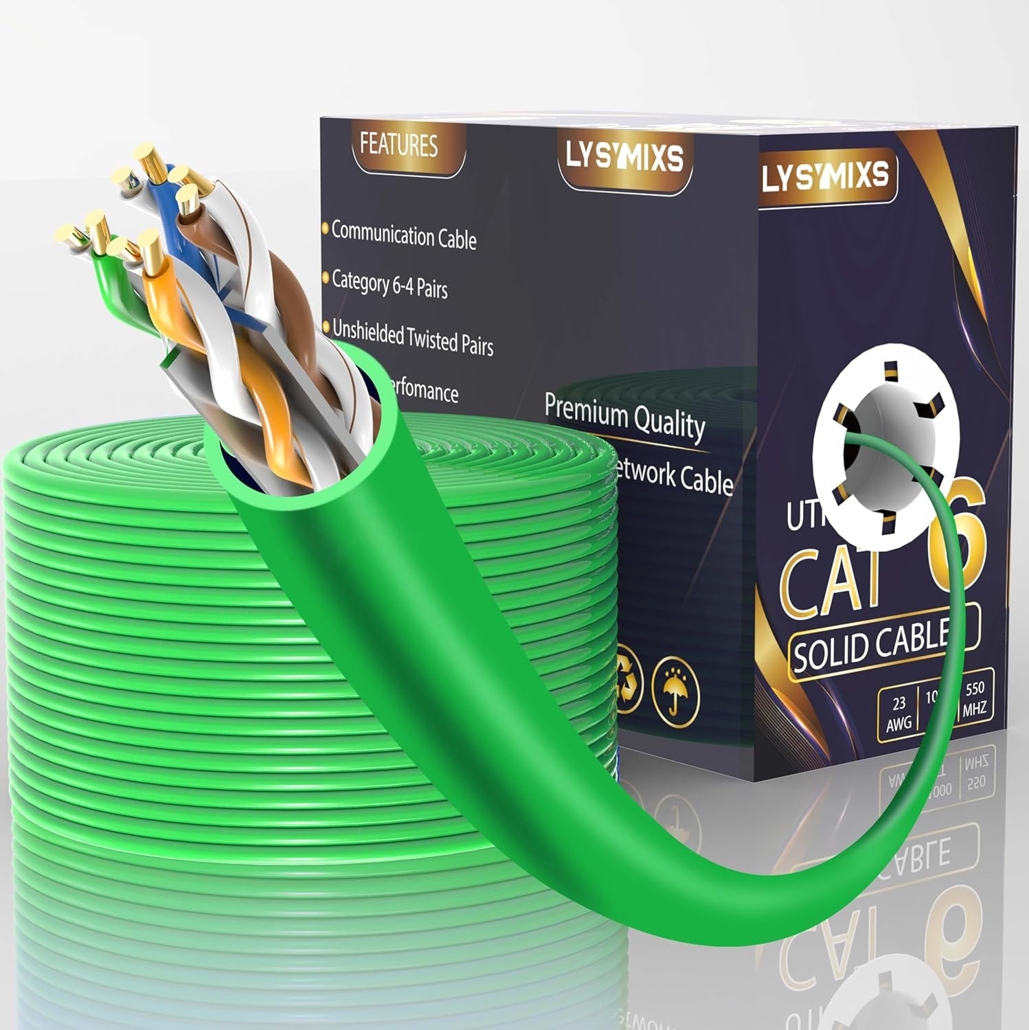 Cat6 Ethernet Cable 1000FT Channel Test Pass, Cat6 1000Ft Ethernet Cable 23AWG S