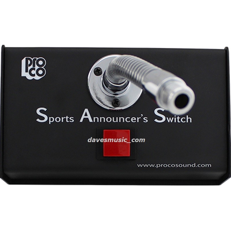 ProCo SAS2 Sports Announcers Switch w/ Built-in PTT & 6″ Goose Neck XLR I/O